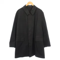 コムデギャルソンオム 黒 ステンカラーコート S 23AW コムデギャルソンオム ツィード縮絨ステンカラーコート M