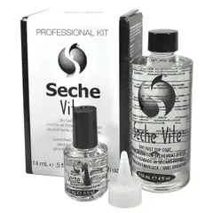 ネイル セシェ プロフェッショナル キット セシェ ヴィート 超速乾性 トップコート 14ml+118ml 計132ml【詰め替え用】プロキット Seche Vite Professional Kit ネイリスト セシェキット セット 新品 送料無料のサムネイル