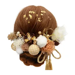 造花飾り ヘアーアクセサリー ドライフラワー 和玉 かすみ草 七五三 結婚式 人気 和風 和服 着物 つまみ細工 袴 振り袖 和装 花 髪飾り 髪飾り 浴衣 卒業式 【3色展開】成人式 （XTS007） [SOMILA]