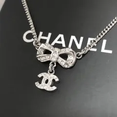 ネックレス 美品 CHANEL 03A ココマーク ネックレス ツイード模様 シルバー