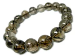 「1点もの 現品」「スモーキー」 ブラックルチルクォーツ ルチルクォーツ ブレスレット 11mm パワーストーン ブレスレット