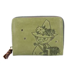 ☆ スナフキン/グリーン ☆ MOOMIN ムーミン 二つ折り財布 MOOMIN ムーミン 二つ折り財布 折り財布 折りたたみ財布 2つ折り財布 財布 お財布 サイフ レザー 型押し 本革 革 ジャバラ仕様 見やすい 出し入れしやすい 大人 かわいい 可愛い