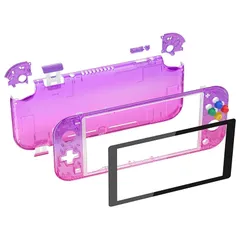 【新着商品】eXtremeRate switch liteに対応用クリア素材のDIY互換するケースシェル、グラデーションカラー任天堂switchライトコントローラー修理キットハウジング/スクリーンフィルム付き、switchライトに対応用カスタムケースカバー 1