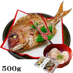 【祝い鯛 はまぐり セット 500g】 お食い初め 鯛 はまぐりのお吸い物 山形県産 天然 真鯛焼き お祝い 冷凍◆ 全国送料無料