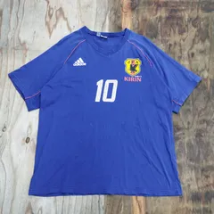 adidas アディダス KIRIN キリン サッカー 日本代表 応援グッズ 半袖 Tシャツ 10番 soccer football ブロークコア ブロケットコア 90s 古着 vintage メンズ MH65
