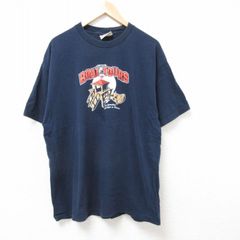 XL/古着 STEVE&BARRYS 半袖 ビンテージ Tシャツ メンズ 00s ボート コットン クルーネック 濃紺 ネイビー 25jul07 中古