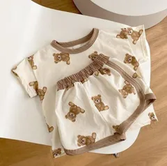 【夏物セール】韓国子供服 セットアップ 部屋着 男の子 女の子 80 90 100 110 お揃い