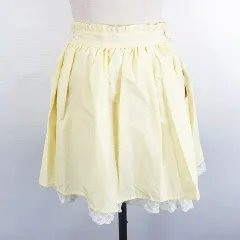 オリーブデオリーブ OLIVE des OLIVE スカート ボトムス ミニ丈 ギャザー 花柄 リバーシブル レース イージー F イエロー ※EKM