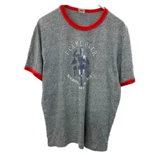 Abercrombie & FITCH 半袖 プリントTシャツ XL グレー レッド アバクロ リンガー ビッグサイズ 古着卸 アメリカ仕入 a705-6254