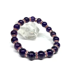 アメジスト パワーストーン ブレスレット 8mm 2月誕生石 PK メンズ・レディース 男性・女性  数珠 ◇