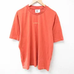 XL/古着 アディダス adidas 半袖 Tシャツ メンズ ワンポイントロゴ 大きいサイズ コットン クルーネック 濃オレンジ 24apr04 中古