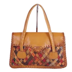 イビザ IBIZA バッグ ハンドバッグ 編み込み カーフレザー 本革 カバン 鞄 レディース ブラウン