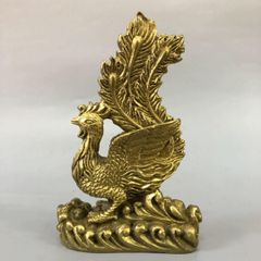 鳳凰の置物 金属製 縁起物 美術品 骨董品 - メルカリ