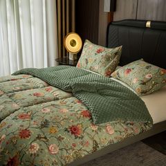 100％輸入リヨセル 花柄フリル寝具4点セット - メルカリ