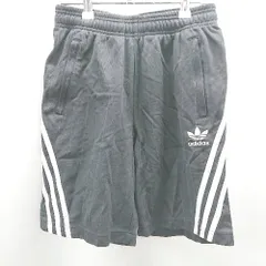 ◇ adidas アディダス ウエストゴム　ロゴ刺繡　スポーティー　大人 ハーフパンツ サイズS ブラック系 メンズ E  【1506130001584】