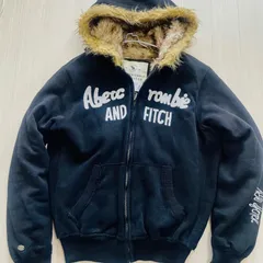 アバクロンビー＆フィッチ ボアパーカー 肉厚 コート アウター フード コットン 無地 長袖 秋冬 メンズ L相当黒 ブラック系 G0075