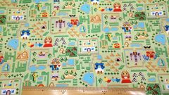 ドットピクチャーマップ、生地幅110cm×長さ100cm、グリーン