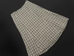 NATURAL BEAUTY ナチュラルビューティー ウール混 チェック フレア スカート size36/ベージュx黒 ◇■ レディース