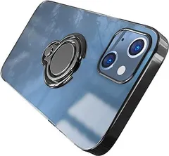 【在庫処分】iPhone 13 mini 用ケースリング付き 透明 TPU マグネット式 車載ホルダー対応 全面保護 耐衝撃 軽量 薄型 携帯カバー スクラッチ防止 滑り防止 アイフォン13 mini ケース 一体型(iPhone 13 mini ケー