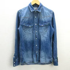 G■ナノユニバース/nano universe  ウエスタンデニムシャツ【L】青系/men's/137【中古】■