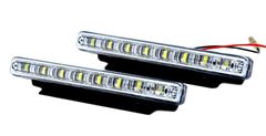 【特価セール】【ノーブランド品】デイライト LED 16発 12V 汎用 左右 2個セット ホワイト 取り付けステー付属