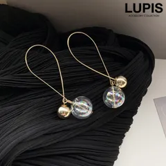 ピアス レディース 大ぶり アメリカンピアス ワイヤー オーロラ 透け感 シアー ゴールド おしゃれ ルピス LUPIS v1229