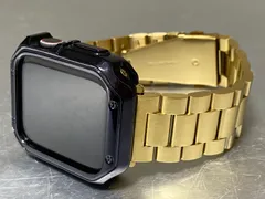 ブラックゴールド　ステンレスベルト　アップルウォッチ メンズ レディース ultra 1/2/3  38mm 40mm 41mm 42mm 44mm 45mm 46mm  49mm カバー ケース Apple Watch バンド  調整器付