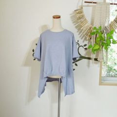 【お取り寄せ】コットンスラブ タックインTシャツ●ブルー