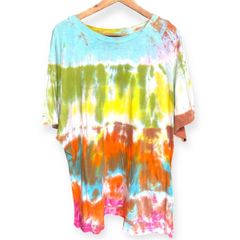 hanes タイダイ Tシャツ マルチ 総柄 半袖 3XL ヴィンテージ フェス ヒッピー