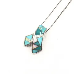 【中古】ズニ族 インレイオパール ネックレストップ [17]