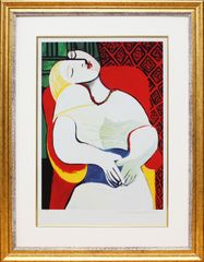パブロ ピカソ「夢」作品証明書 展示用フック 限定エディション付複製画ジークレ 発送目安15～20営業日