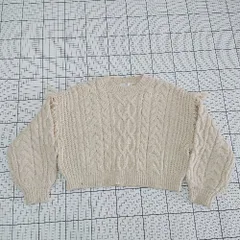 ◇ ⊇ LOWRYS FARM ローリーズファーム フリンジ 長袖 ケーブルニット セーター サイズF ベージュ系 レディース E  【1508270008614】