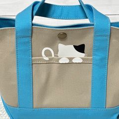 【可愛い！】猫ポケットのショルダーバッグ(ブルー)