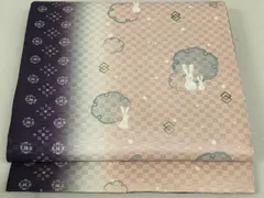 平和屋着物○両方向両面全通柄袋帯 両面双図 金銀糸 鈴乃屋