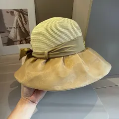 愛馬仕新作 ハトバーモールド 日焼け防止に最適な名媛スタイルの折りたたみ可能な帽子 頭周り 57cm -WTO輸入1