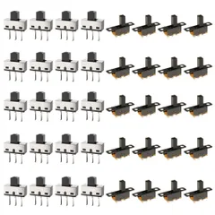 新品 Youmile 20個 垂直スライドスイッチ1P2T SPDT 3ピン2位置DC50V 0.5A SS12D10ハイノブマイクロスライドスイッチ、20個ミニパネルスライドスイッチオン/オフSS12F153ピンラッチングトグルスイッチ