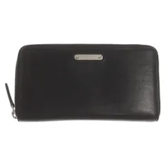 SAINT LAURENT PARIS (サンローランパリ) ロゴプレート ラウンドジップ レザー ロングウォレット 二つ折り長財布 ブラック 462259のサムネイル