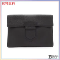 美品✨ デルヴォー　DELVAUX クラッチバッグ　シボ革 ブラック 黒 Delvaux Black Brillant Cabriolet Goatskin Handbag