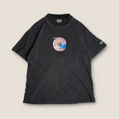 【Y2K】90s MANASTASH ヘンプコットン 両面プリントTシャツ黒系S