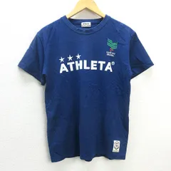 D■アスレタ/ATHLETA ロゴプリント 半袖Tシャツ【M】紺/MENS/104【中古】