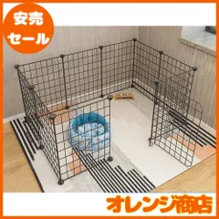 ZAFA ペットフェンス ドア付 バリアゲート ペットサークル プレイサークル ドア付き 網目スリム 黒10枚 室内 屋外 置くだけ 柵 自立 ケージ 小型犬 105×45cmのサムネイル