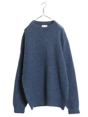 【お得なクーポン配布中!】 80s USA製 エルエルビーン ウール ニット セーター メンズ L / 古着 旧タグ ヴィンテージ LLBEAN アウトドア クルーネック 無地 杢編み 青