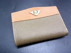 ■美品■ renoma レノマ PVC×レザー コインケース コインパース 小銭入れ カーキ系×ブラウン系 DF0718のサムネイル