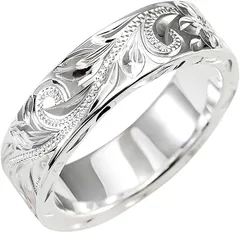 [NEXSTAGES] ハワイアン リング 指輪 ジュエリー アクセサリー メンズ レディース おしゃれ 運気 シルバー ホワイトゴールド 模様 伝統 オールシーズン 婚約 小指 個性的 号数 細工 雑貨 シルバー シンプル 女性 誕生日 男性 彫刻 デザイン