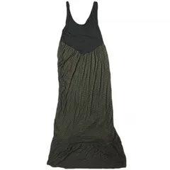 EDITION エディション 日本製 ボーダーノースリーブマキシワンピース 34-03-94-03715 38 ブラウン/ブラック モダール ロング トップス g18769