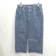 ◇ ⊂ AZUL BY MOUSSY アズールバイマウジー 綿 ロング タイト スカート サイズL ブルー レディース E  【1502060010047】