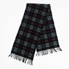 BURBERRYS バーバリーズ カシミヤ100% ノバチェック柄 マフラー ネイビー サイズ30×140cm メンズ レディース