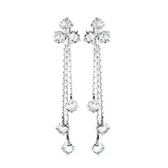 [人気商品] GSRion ピアス レディース 人気 ロング 揺れる イヤリング 女性 アクセサリー 精密カット 最高級ジルコニア シルバー925 金属アレルギー対応 ブランド