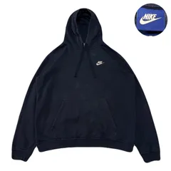 NIKE ナイキ Hoodie パーカー フーディ Sweatshirts スウェット EmbroideredLogo 刺繍ロゴ FleeceLining 裏起毛 Fade フェード 色落ち Cotton コットン Navy ネイビー 紺 L