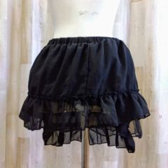BEAM CHARA 【モード系】 黒シフォン ティアードフリルミニスカート 重ね着コーデ◎ ポリエステル100%